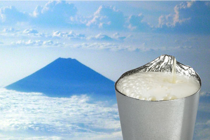 錫製ビールグラス(冷酒グラス)　泡雲／富士山グラス敬老の日