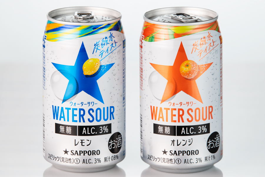 サッポロビール「サッポロ WATER SOUR レモン」 「サッポロ WATER SOUR オレンジ」