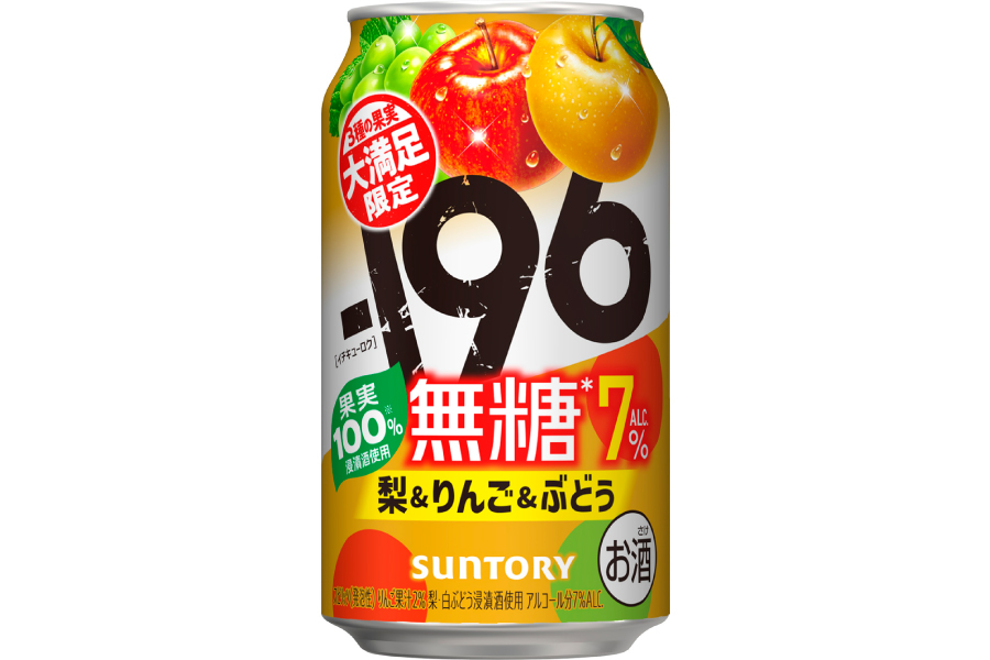 サントリー「-196(イチキューロク)無糖〈梨&りんご&ぶどう〉」